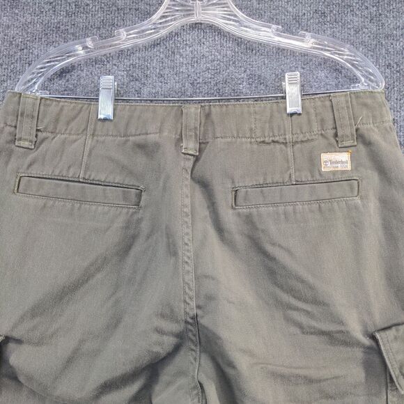 Timberland Stratham Issue Men's Cargo Shorts Green Size 32 100% Cotton Pockets - Picture 3 of 11